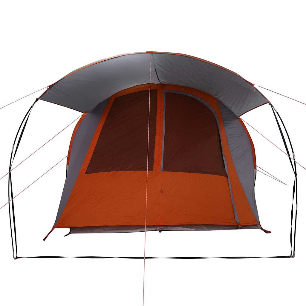 vidaXL Tunnel Tent 4-Person 4-Person Grey and Orange - 740 x 370 x 220 cm