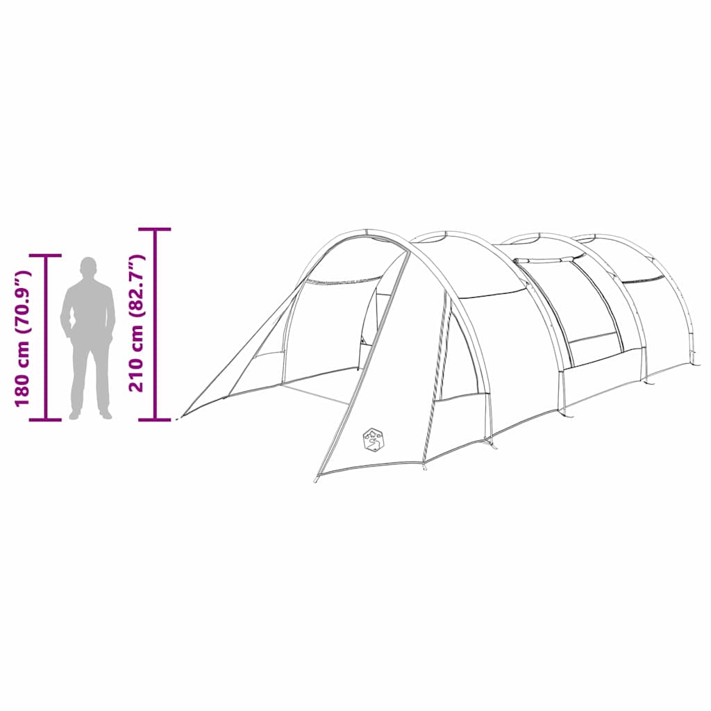 vidaXL Tunnel Tent 4-Person 4-Person Grey and Orange - 778 x 356 x 210 cm
