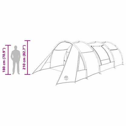 vidaXL Tunnel Tent 4-Person 4-Person Grey and Orange - 778 x 356 x 210 cm
