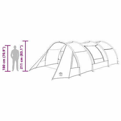 vidaXL Tunnel Tent 5-Person 5-Person Blue and Grey - 805 x 405 x 211 cm