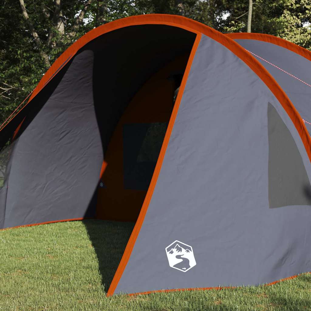 vidaXL Tunnel Tent 5-Person 5-Person Grey and Orange - 805 x 405 x 211 cm