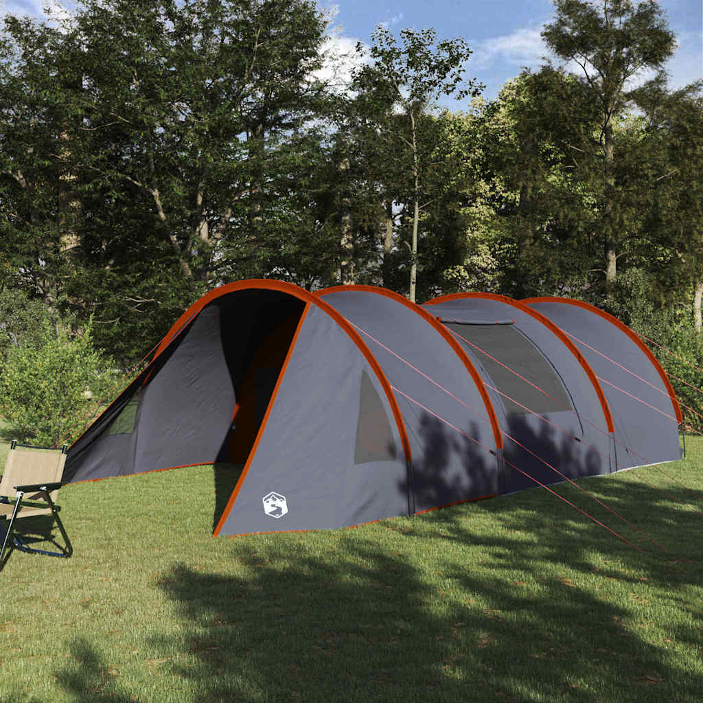 vidaXL Tunnel Tent 5-Person 5-Person Grey and Orange - 805 x 405 x 211 cm