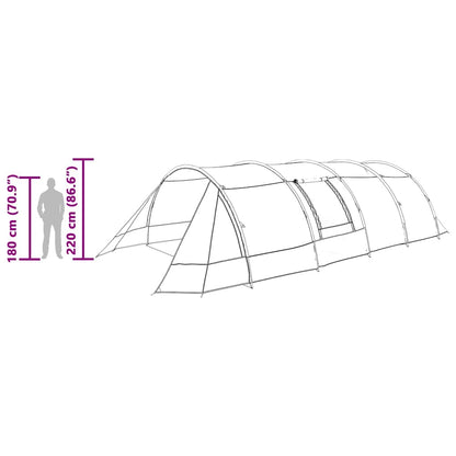 vidaXL Tunnel Tent 6-Person 6-Person Green and White - 890 x 470 x 220 cm