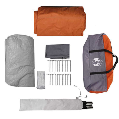 vidaXL Tunnel Tent 6-Person 6-Person Grey and Orange - 890 x 470 x 220 cm