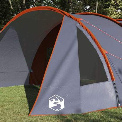 vidaXL Tunnel Tent 6-Person 6-Person Grey and Orange - 890 x 470 x 220 cm