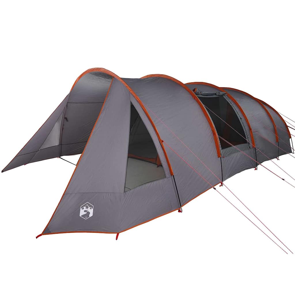 vidaXL Tunnel Tent 6-Person 6-Person Grey and Orange - 890 x 470 x 220 cm