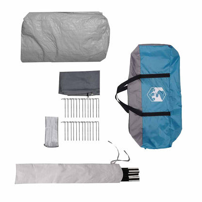 vidaXL Tunnel Tent 6-Person 6-Person Blue and Grey - 700 x 590 x 215 cm