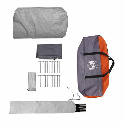vidaXL Tunnel Tent 6-Person 6-Person Grey and Orange - 700 x 590 x 215 cm