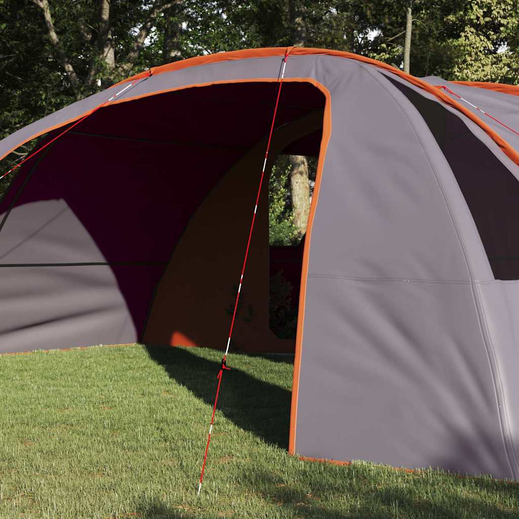 vidaXL Tunnel Tent 6-Person 6-Person Grey and Orange - 700 x 590 x 215 cm