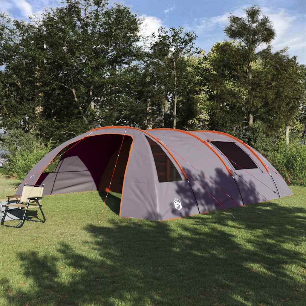 vidaXL Tunnel Tent 6-Person 6-Person Grey and Orange - 700 x 590 x 215 cm