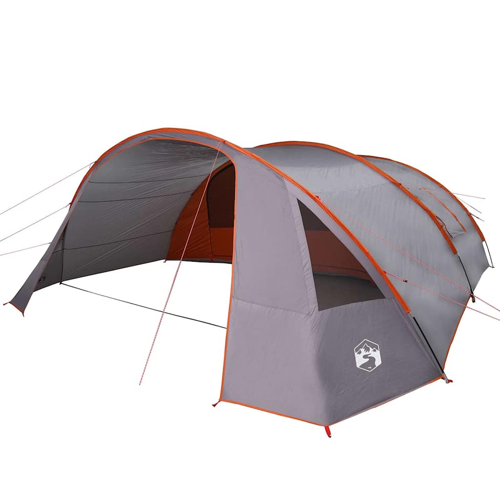 vidaXL Tunnel Tent 6-Person 6-Person Grey and Orange - 700 x 590 x 215 cm