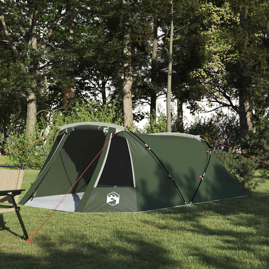 vidaXL Tunnel Tent 3-Person 3-Person Green and White - 328 x 228 x 115 cm