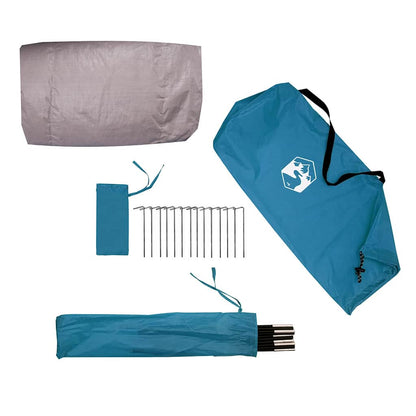 vidaXL Tunnel Tent 3-Person 3-Person Blue and Grey - 328 x 228 x 115 cm