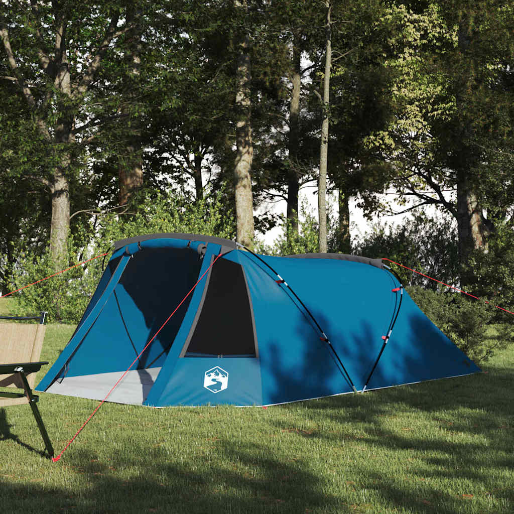 vidaXL Tunnel Tent 3-Person 3-Person Blue and Grey - 328 x 228 x 115 cm