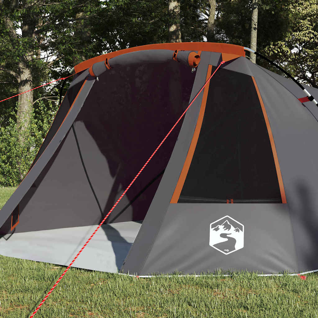 vidaXL Tunnel Tent 3-Person 3-Person Grey and Orange - 328 x 228 x 115 cm