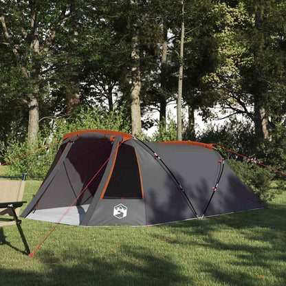 vidaXL Tunnel Tent 3-Person 3-Person Grey and Orange - 328 x 228 x 115 cm