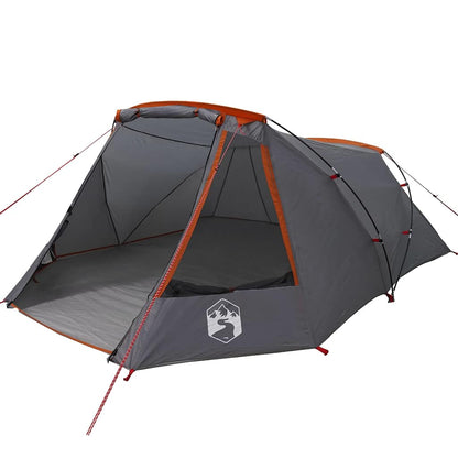 vidaXL Tunnel Tent 3-Person 3-Person Grey and Orange - 328 x 228 x 115 cm