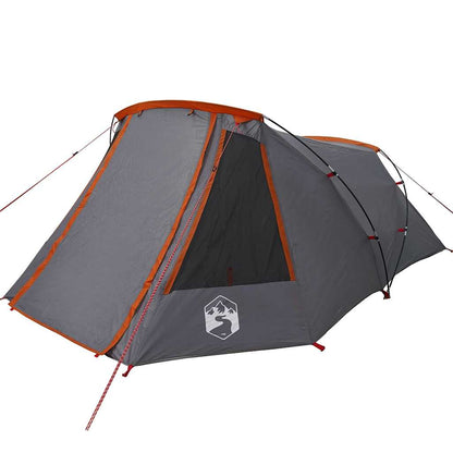 vidaXL Tunnel Tent 3-Person 3-Person Grey and Orange - 328 x 228 x 115 cm