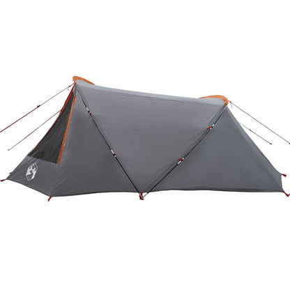 vidaXL Tunnel Tent 3-Person 3-Person Grey and Orange - 328 x 228 x 115 cm