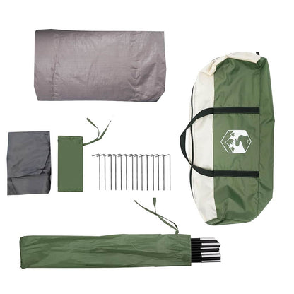vidaXL Tunnel Tent 4-Person 4-Person Green and White - 318 x 275 x 140 cm