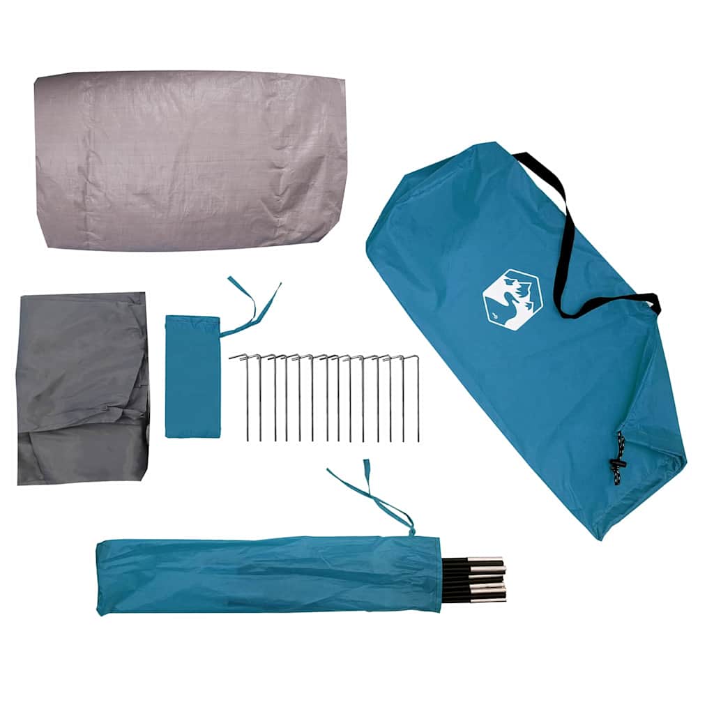 vidaXL Tunnel Tent 4-Person 4-Person Blue and Grey - 318 x 275 x 140 cm