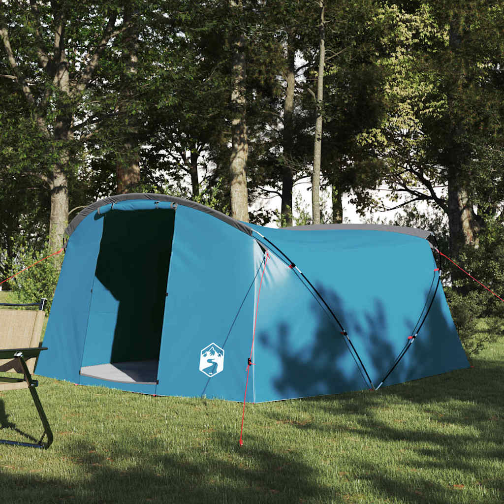 vidaXL Tunnel Tent 4-Person 4-Person Blue and Grey - 318 x 275 x 140 cm