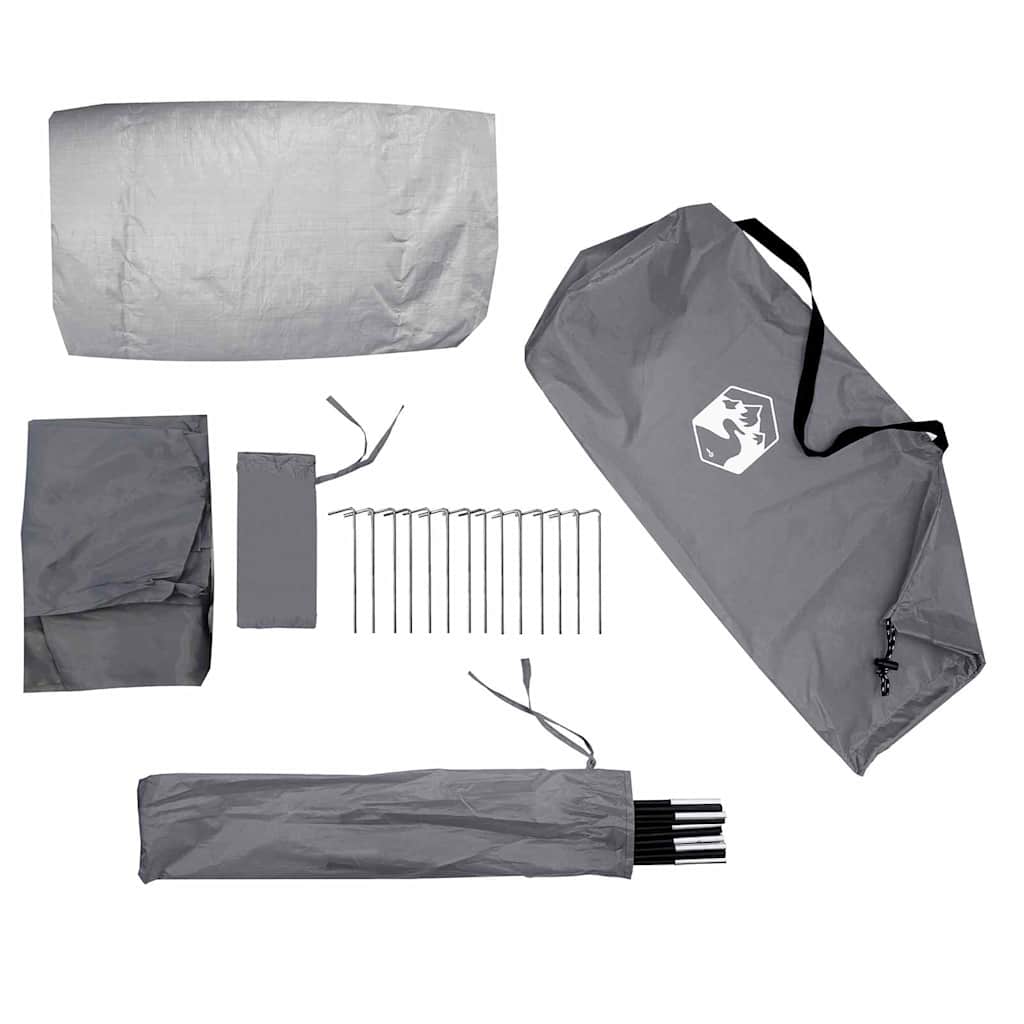 vidaXL Tunnel Tent 4-Person 4-Person Grey and Orange - 318 x 275 x 140 cm