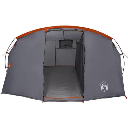 vidaXL Tunnel Tent 4-Person 4-Person Grey and Orange - 318 x 275 x 140 cm