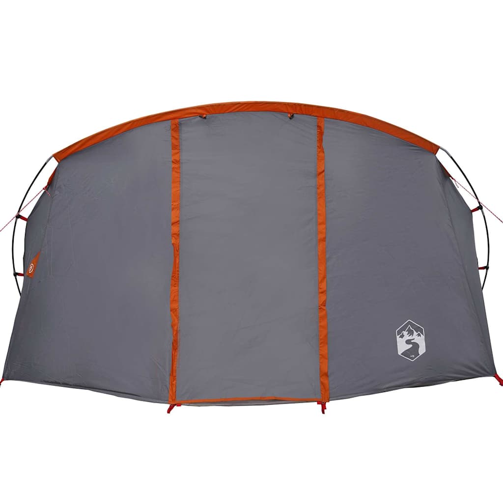 vidaXL Tunnel Tent 4-Person 4-Person Grey and Orange - 318 x 275 x 140 cm