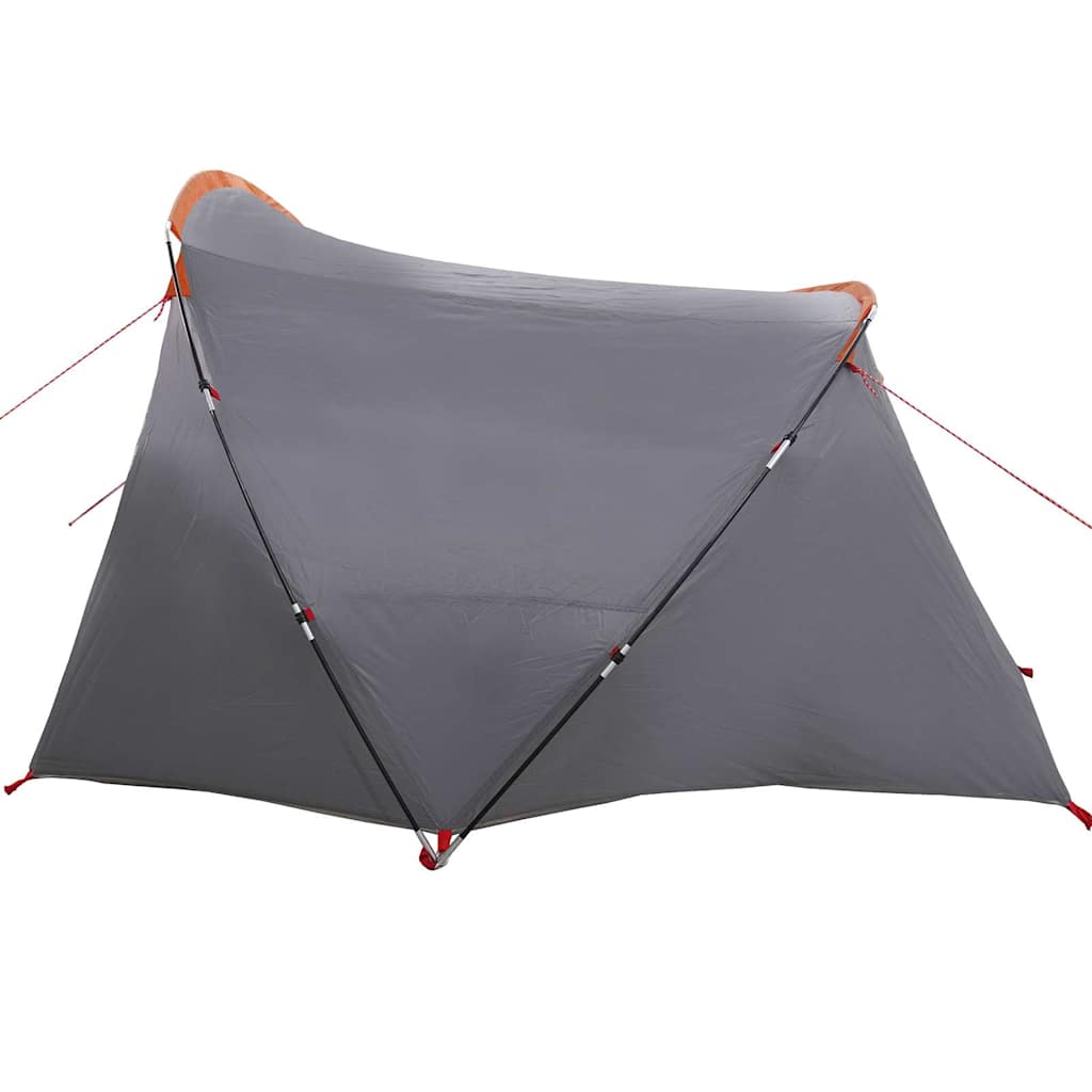 vidaXL Tunnel Tent 4-Person 4-Person Grey and Orange - 318 x 275 x 140 cm