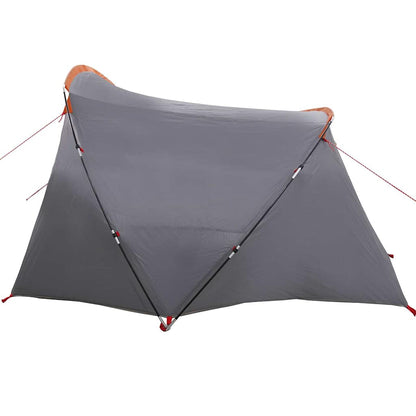 vidaXL Tunnel Tent 4-Person 4-Person Grey and Orange - 318 x 275 x 140 cm