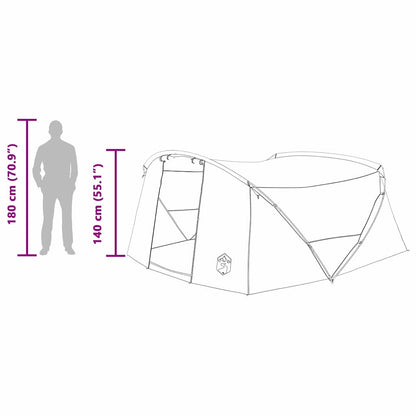 vidaXL Tunnel Tent 4-Person 4-Person Grey and Orange - 318 x 275 x 140 cm