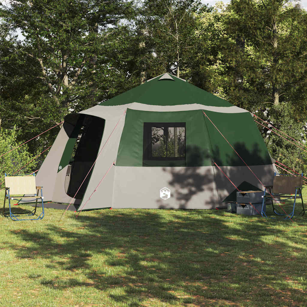 vidaXL Cabin Tent 12-Person Green and Grey 500 x 500 x 294 cm
