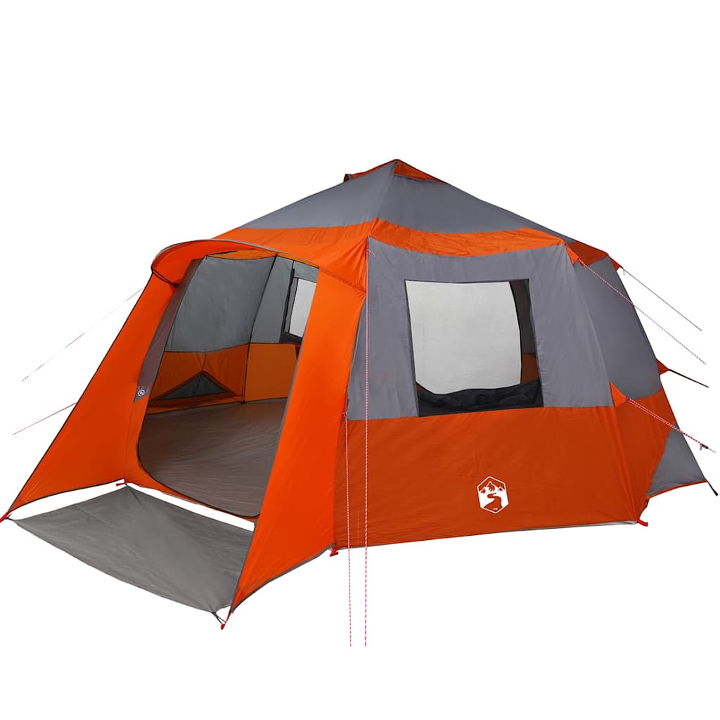 vidaXL Cabin Tent 12-Person Grey and Orange 500 x 500 x 294 cm