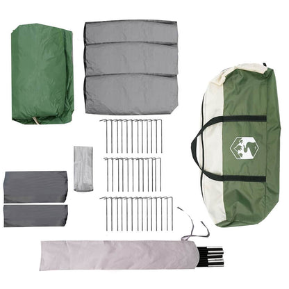 vidaXL Family Tent 12-Person 12-Person Green and White - 760 x 645 x 230 cm