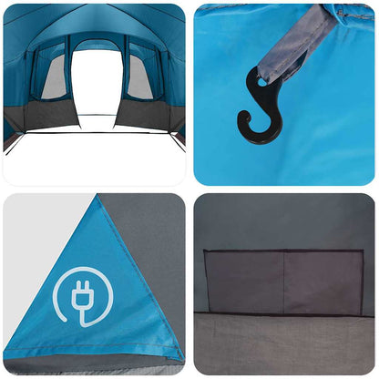 vidaXL Family Tent 12-Person 12-Person Blue and Grey - 760 x 645 x 230 cm