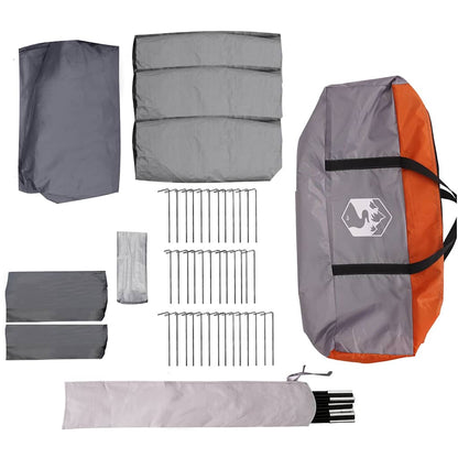 vidaXL Family Tent 12-Person 12-Person Grey and Orange - 760 x 645 x 230 cm