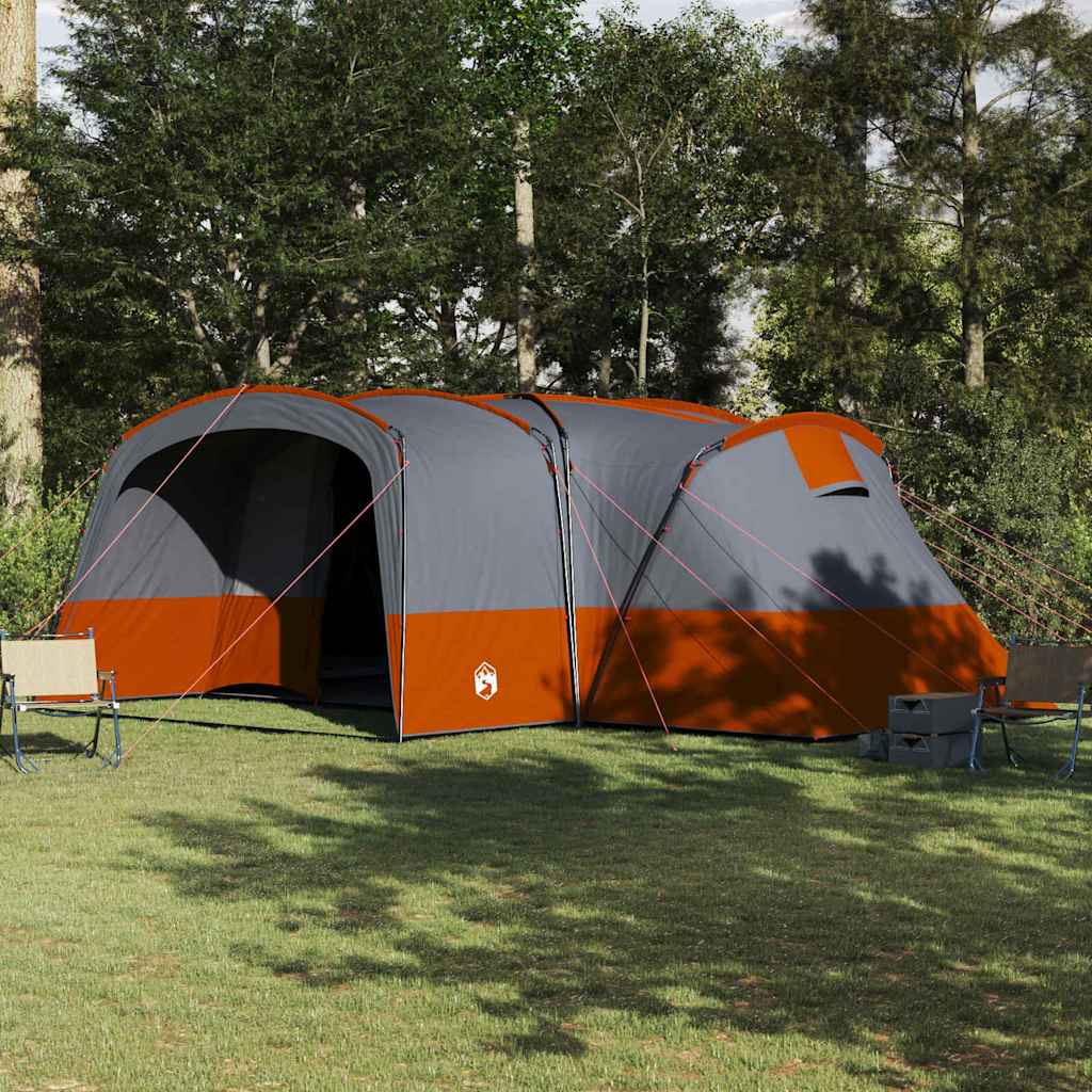 vidaXL Family Tent 12-Person 12-Person Grey and Orange - 760 x 645 x 230 cm