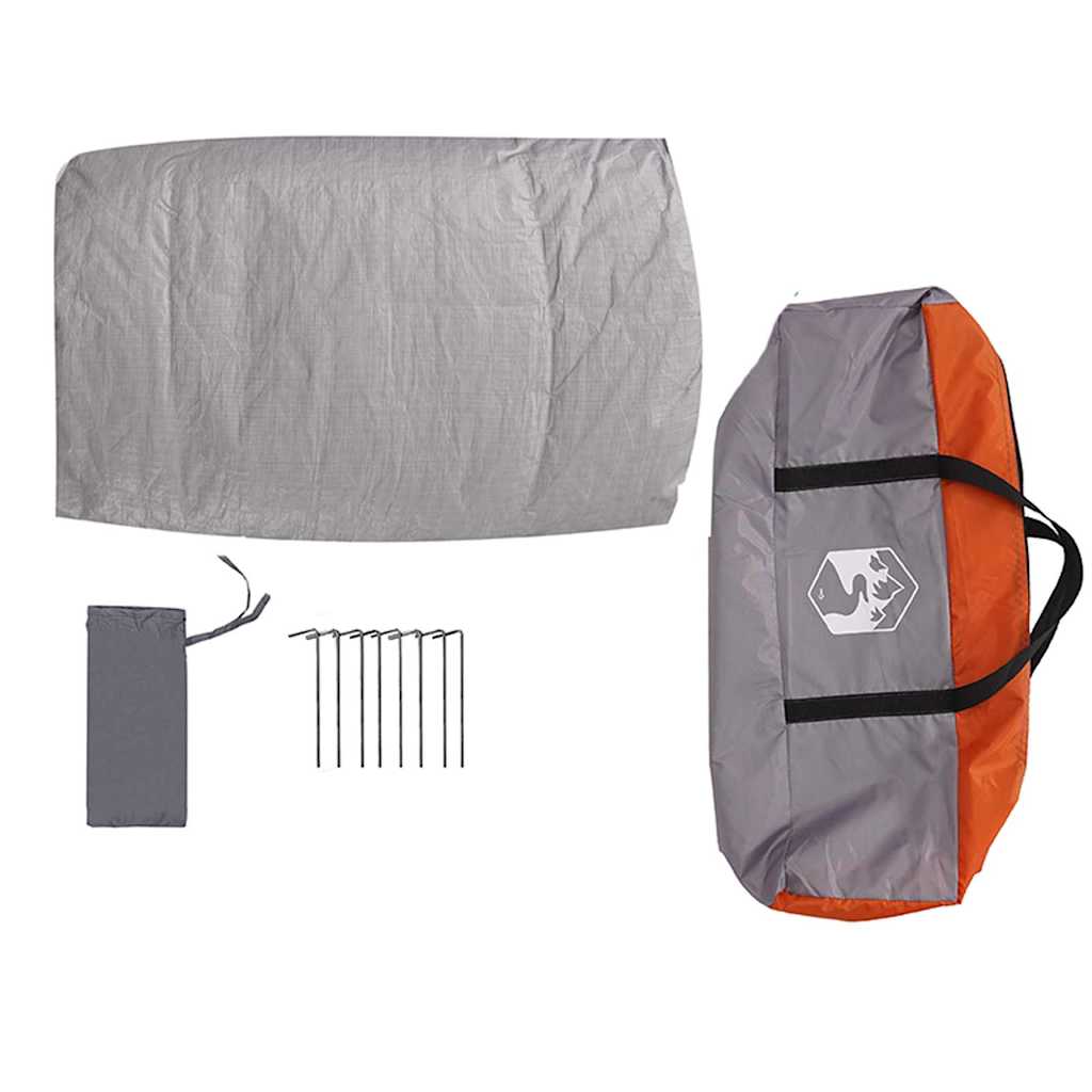 vidaXL Inner Tent 7-Person 7-Person Grey and Orange - 300 x 300x 250 cm