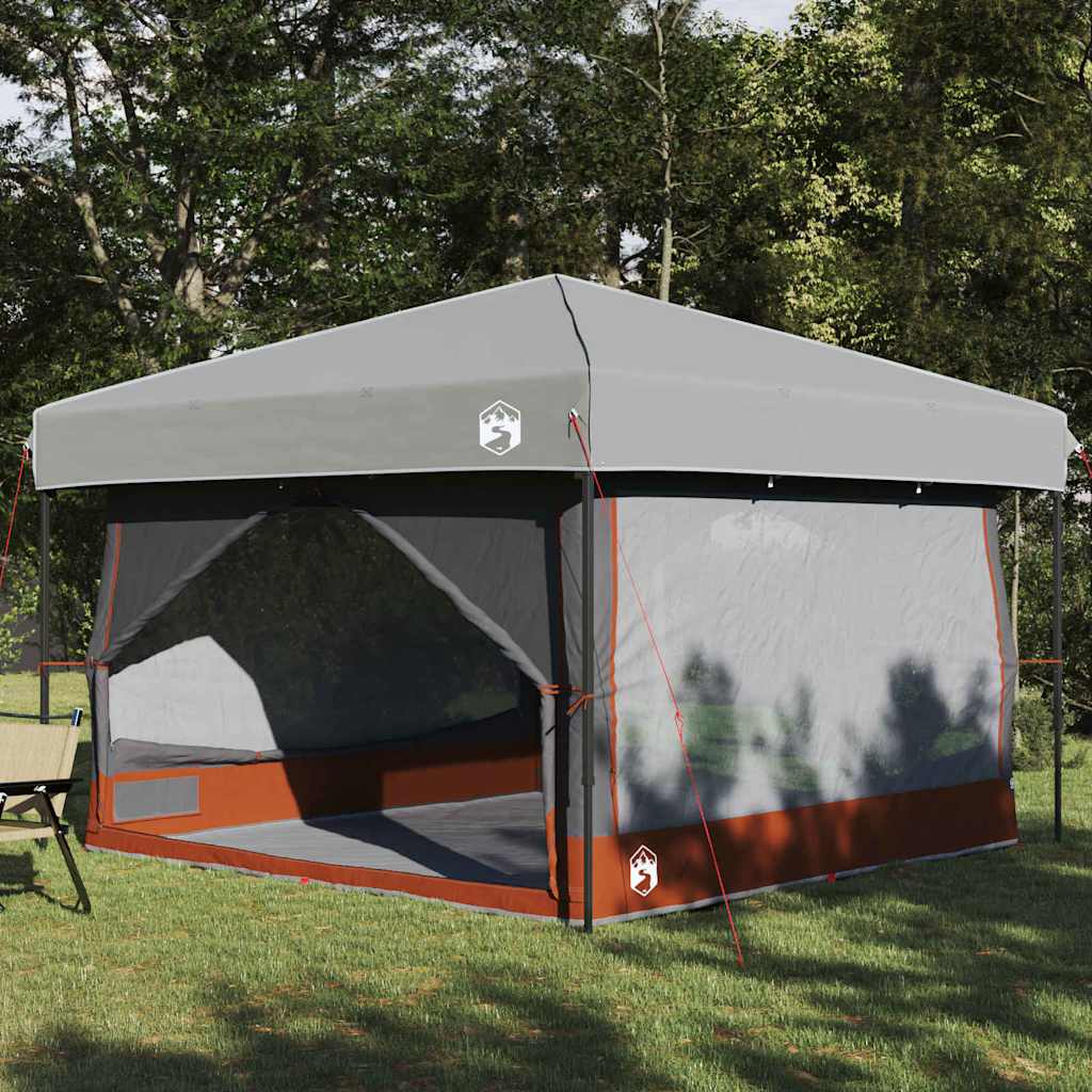 vidaXL Inner Tent 7-Person 7-Person Grey and Orange - 300 x 300x 250 cm
