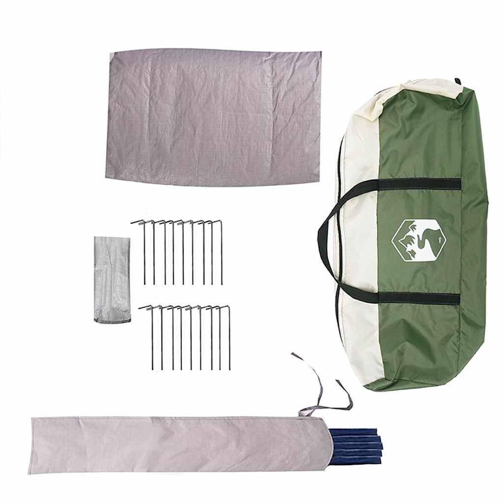 vidaXL Teepee Tent 10-Person 10-Person Green and White - 567 x 470 x 242 cm