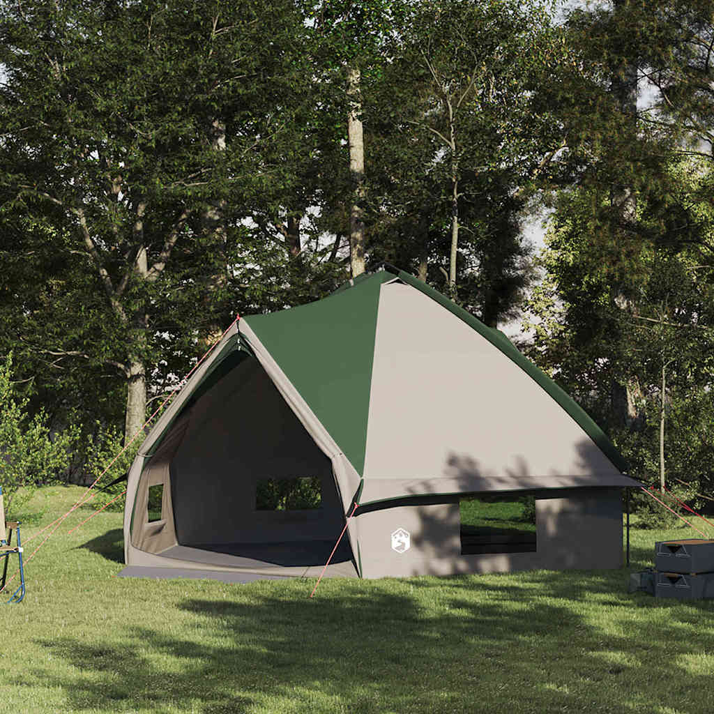 vidaXL Teepee Tent 10-Person 10-Person Green and White - 567 x 470 x 242 cm