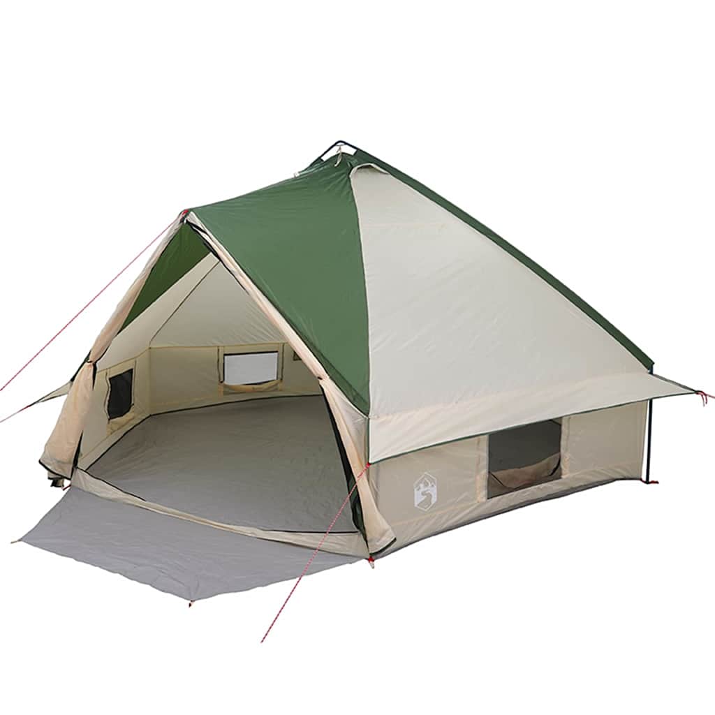 vidaXL Teepee Tent 10-Person 10-Person Green and White - 567 x 470 x 242 cm