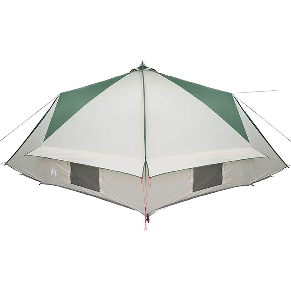 vidaXL Teepee Tent 10-Person 10-Person Green and White - 567 x 470 x 242 cm