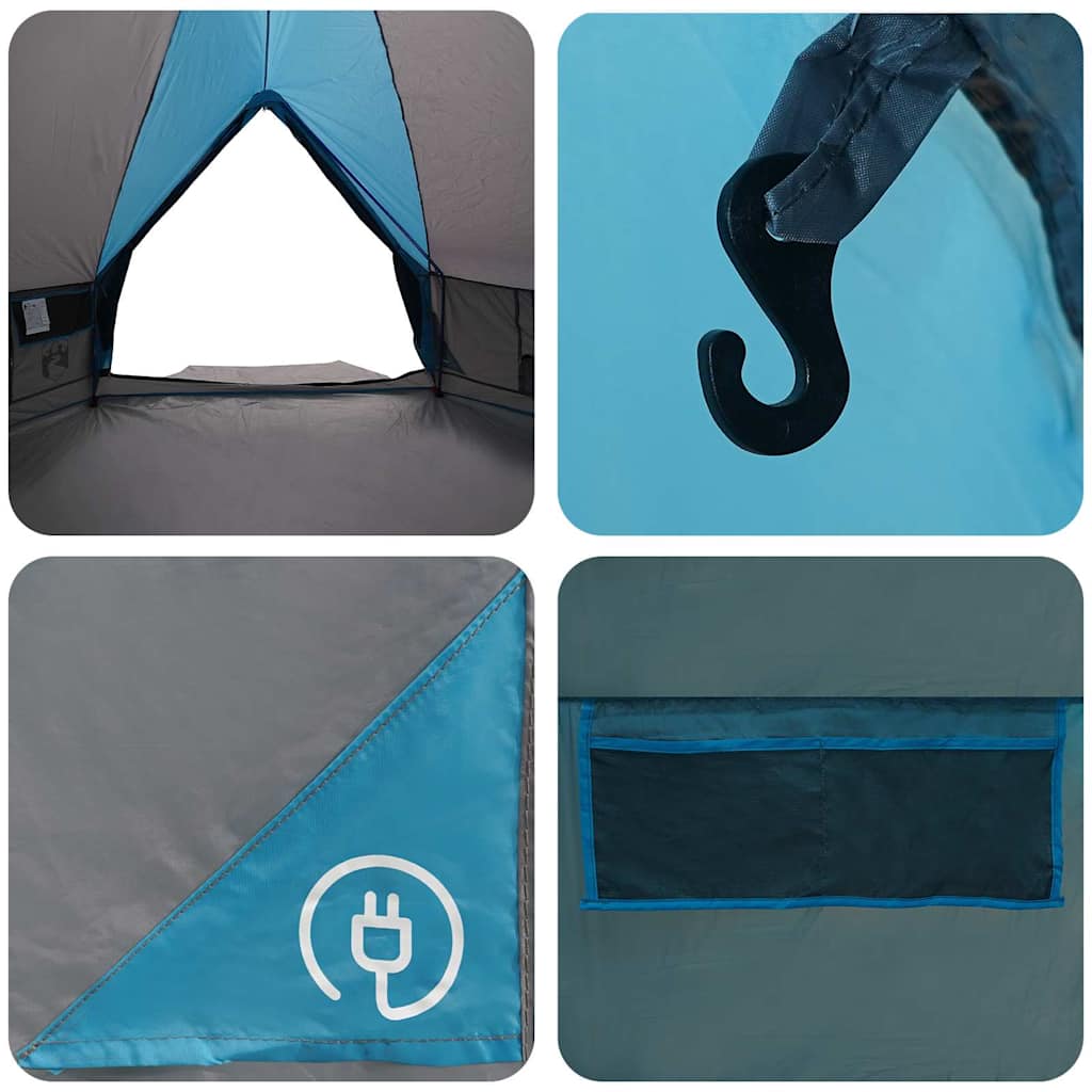 vidaXL Teepee Tent 10-Person 10-Person Blue and Grey - 567 x 470 x 242 cm