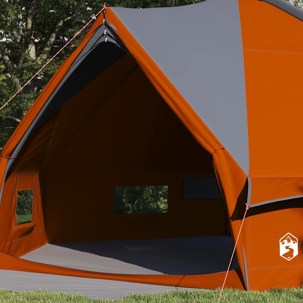 vidaXL Teepee Tent 10-Person 10-Person Grey and Orange - 567 x 470 x 242 cm