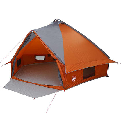 vidaXL Teepee Tent 10-Person 10-Person Grey and Orange - 567 x 470 x 242 cm