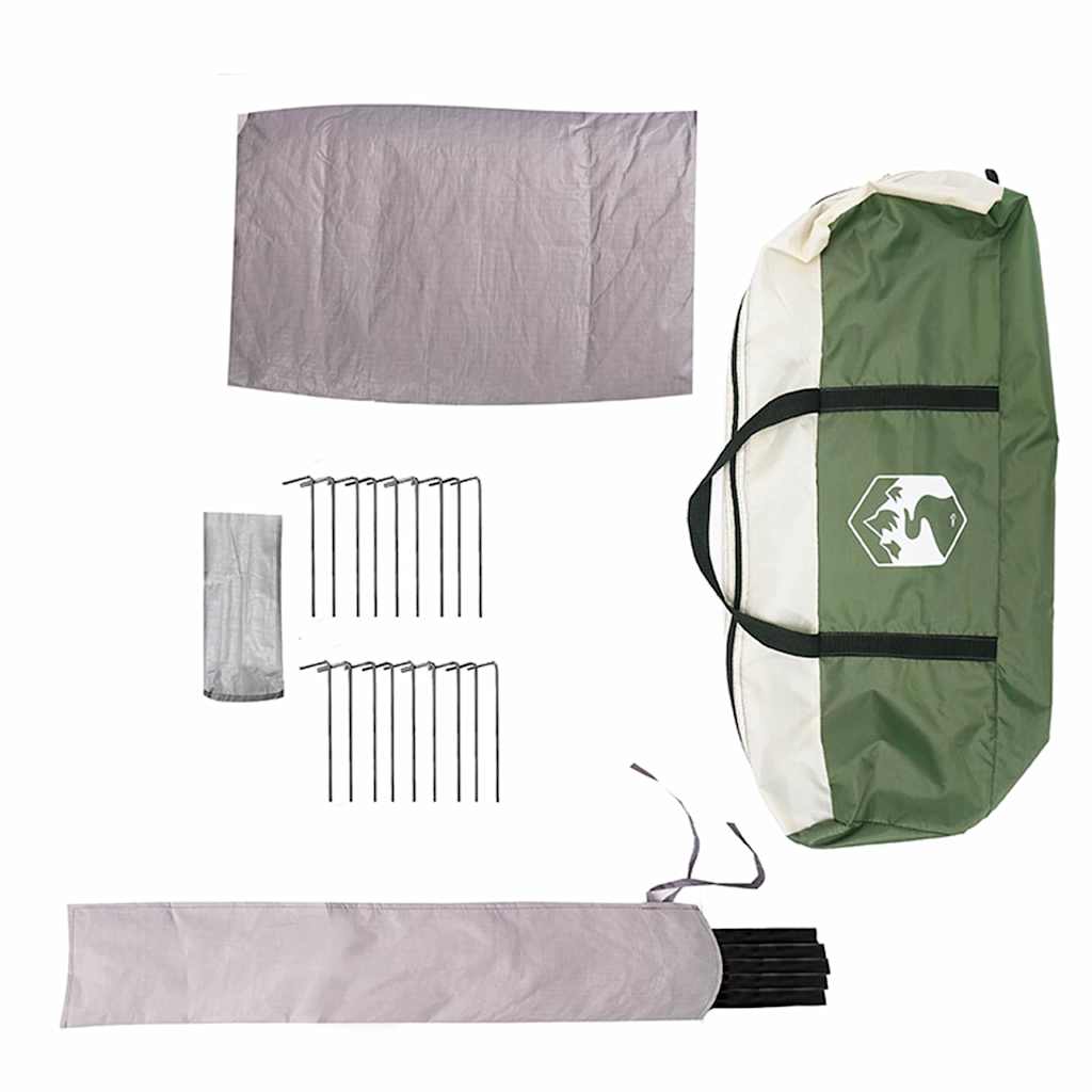 vidaXL Teepee Tent 8-Person 8-Person Green and White - 490 x 410 x 210 cm