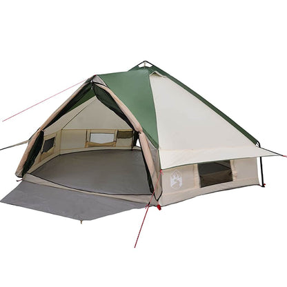 vidaXL Teepee Tent 8-Person 8-Person Green and White - 490 x 410 x 210 cm
