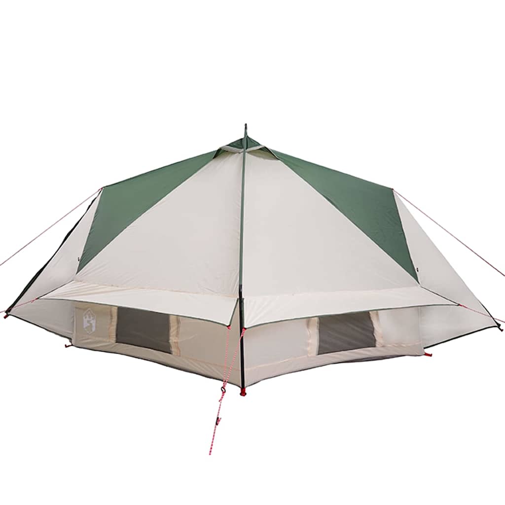 vidaXL Teepee Tent 8-Person 8-Person Green and White - 490 x 410 x 210 cm
